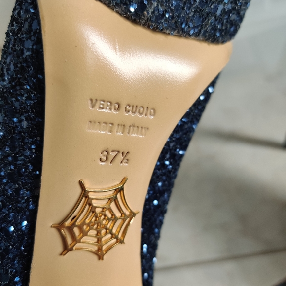 Charlotte Olympia blue sparkle platform pump Sz 37.5 - Picture 9 of 11